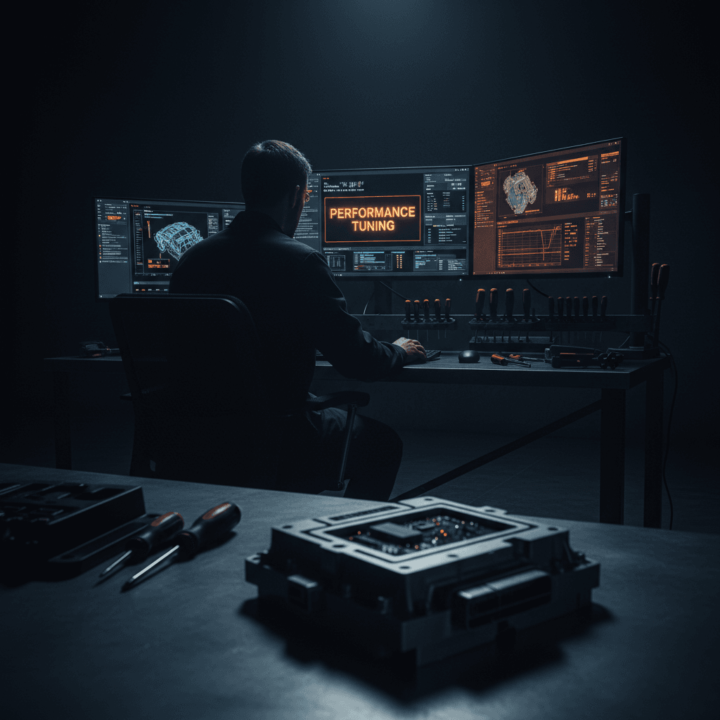 ECU programming workstation with diagnostic software